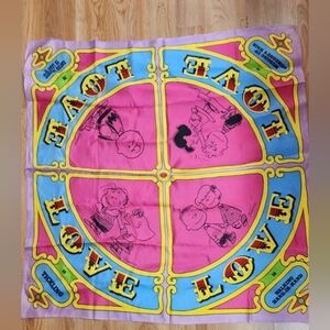 Charlie Brown and gang LOVE Vintage Silk Blend Scarf 32" x30